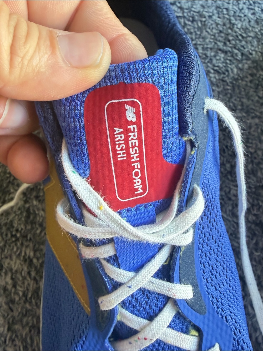 New Balance Men's Royal Blue Athletic Runners with Gold Logo - Picture 6 of 9